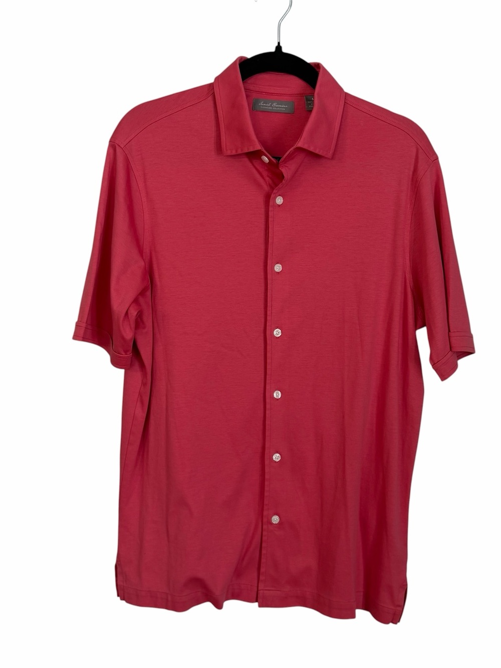Daniel Cremieux Signature Collection Salmon Short Sleeve Button-Down Shirt M GUC